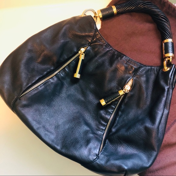 Michael Kors Hobo Bag Python Trim - Picture 1 of 8